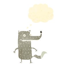 funny wolf retro cartoon N2