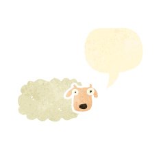 retro cartoon sheep