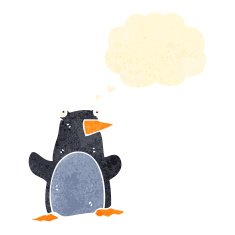 retro cartoon penguin N5