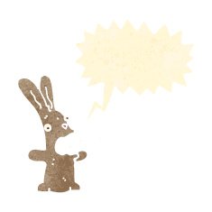 retro cartoon rabbit shouting