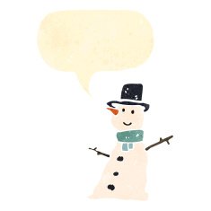 retro cartoon snowman N2