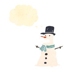 retro cartoon snowman N3