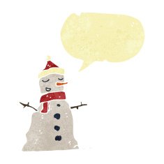 retro cartoon snowman N5