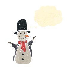 retro cartoon snowman N8