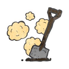 retro cartoon spade
