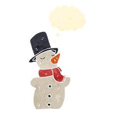 retro cartoon snowman N11