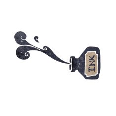 retro cartoon ink bottle