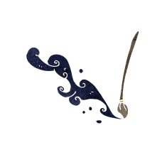 calligraphy brush retro cartoon