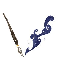 calligraphy brush retro cartoon N3