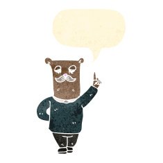 retro cartoon father bear talking