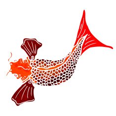 retro cartoon japanese fish N5