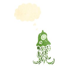 retro cartoon squid