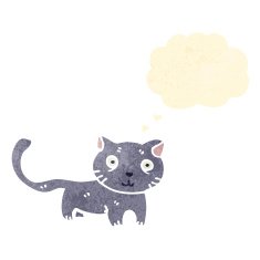 retro cartoon staring cat