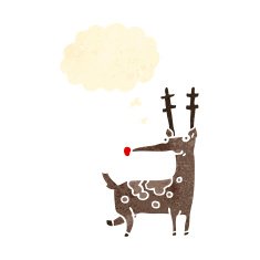 retro cartoon reindeer