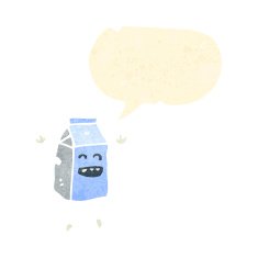 retro cartoon milk carton