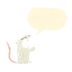 retro cartoon white mouse N4