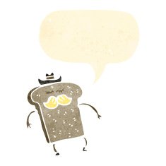 retro cartoon bread cowboy character