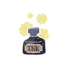 retro cartoon ink bottle N3