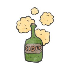 retro cartoon cider bottle