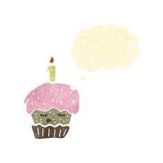 retro cartoon cupcake N2