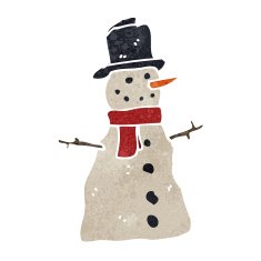 retro cartoon snowman N12