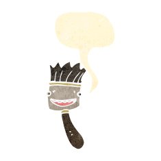 retro cartoon paintbrush