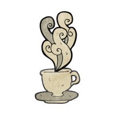 retro cartoon cup of tea