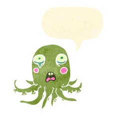retro cartoon octopus N3