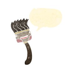 retro cartoon talking paint brush N3