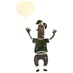 retro cartoon excited man