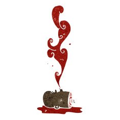 retro cartoon gross severed head