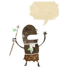 retro cartoon tribal man