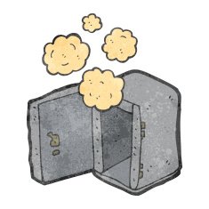 dusty old safe retro cartoon N3