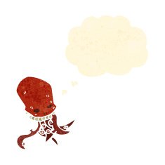 cartoon gross tentacle skull
