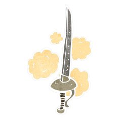 retro cartoon sword