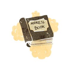 retro cartoon address book