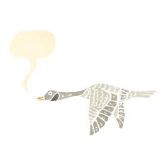 flying goose retro illustration