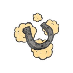 retro cartoon good luck horse shoe
