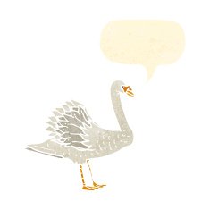 retro swan illustration