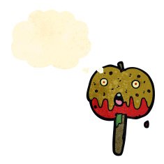 retro cartoon toffee apple