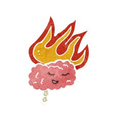 retro cartoon flaming brain N2