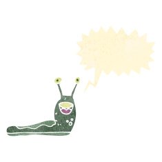 retro cartoon happy slug