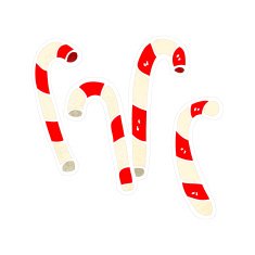 retro cartoon candy cane N2