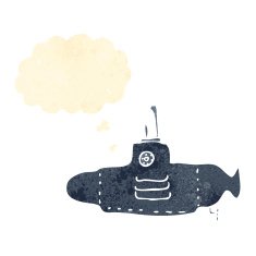 retro cartoon submarine