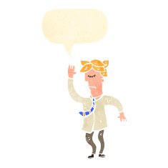 retro cartoon dancing man in shirt and tie