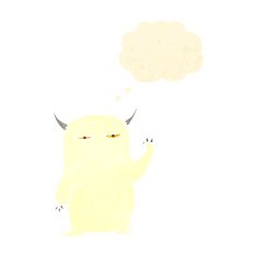 cartoon yeti monster waving