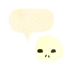 cartoon shrieking skull N9