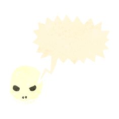 cartoon shrieking skull N11