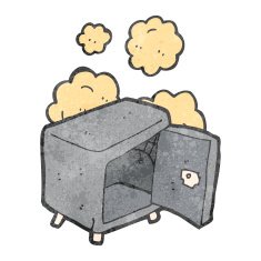 retro cartoon empty old safe