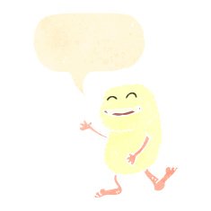 retro cartoon happy monster